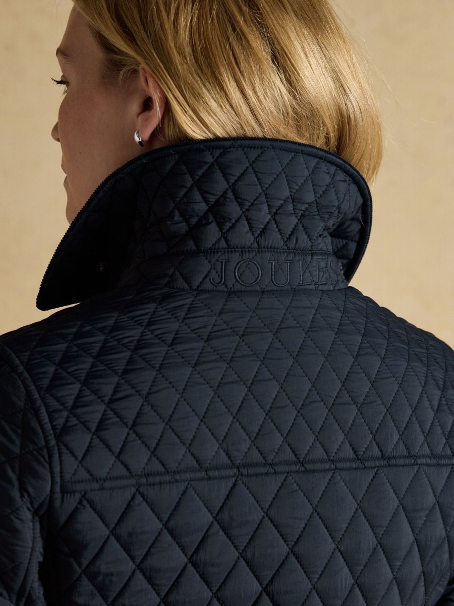Highclere Navy Showerproof Diamond Quilted Jacket - RUTHERFORD & Co
