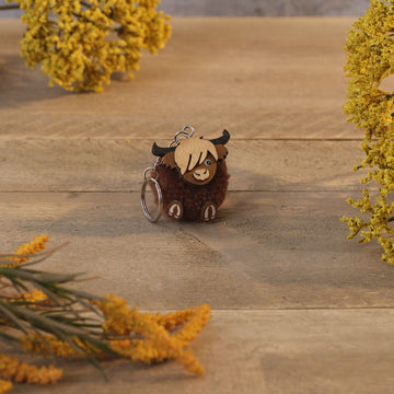 Highland Cow Pom Pom Keyring - RUTHERFORD & Co