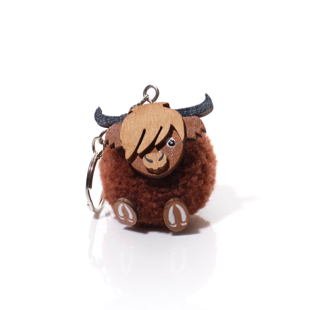 Highland Cow Pom Pom Keyring - RUTHERFORD & Co