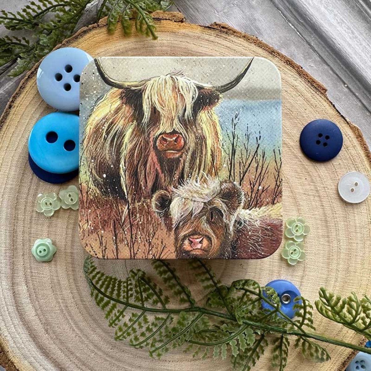 Highland Cows Square Tin - RUTHERFORD & Co