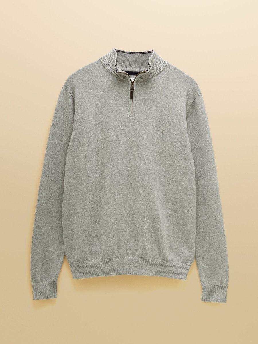 Hillside Grey Quarter Zip Knitted Jumper - RUTHERFORD & Co