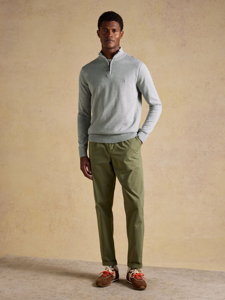 Hillside Grey Quarter Zip Knitted Jumper - RUTHERFORD & Co