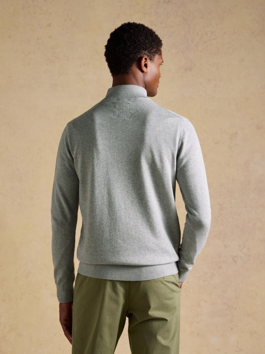 Hillside Grey Quarter Zip Knitted Jumper - RUTHERFORD & Co