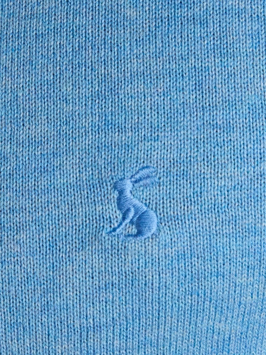 Hillside Light Blue Quarter Zip Knitted Jumper - RUTHERFORD & Co