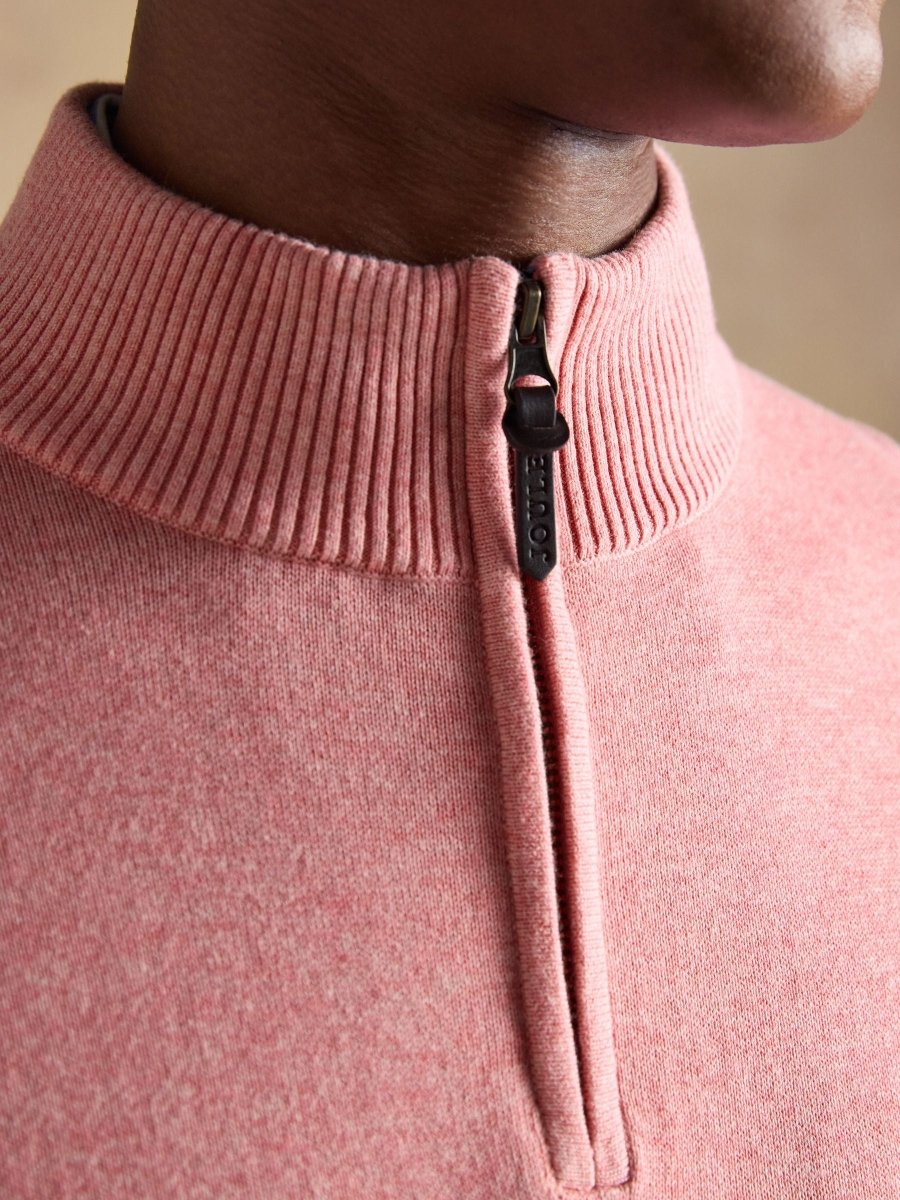 Hillside Pink Quarter Zip Knitted Jumper - RUTHERFORD & Co