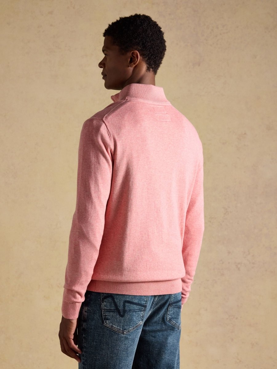 Hillside Pink Quarter Zip Knitted Jumper - RUTHERFORD & Co