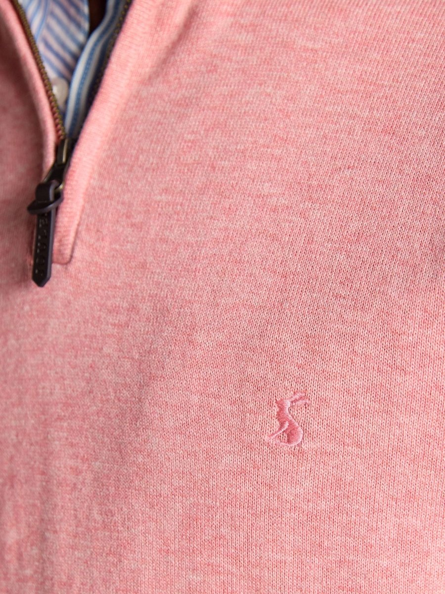 Hillside Pink Quarter Zip Knitted Jumper - RUTHERFORD & Co