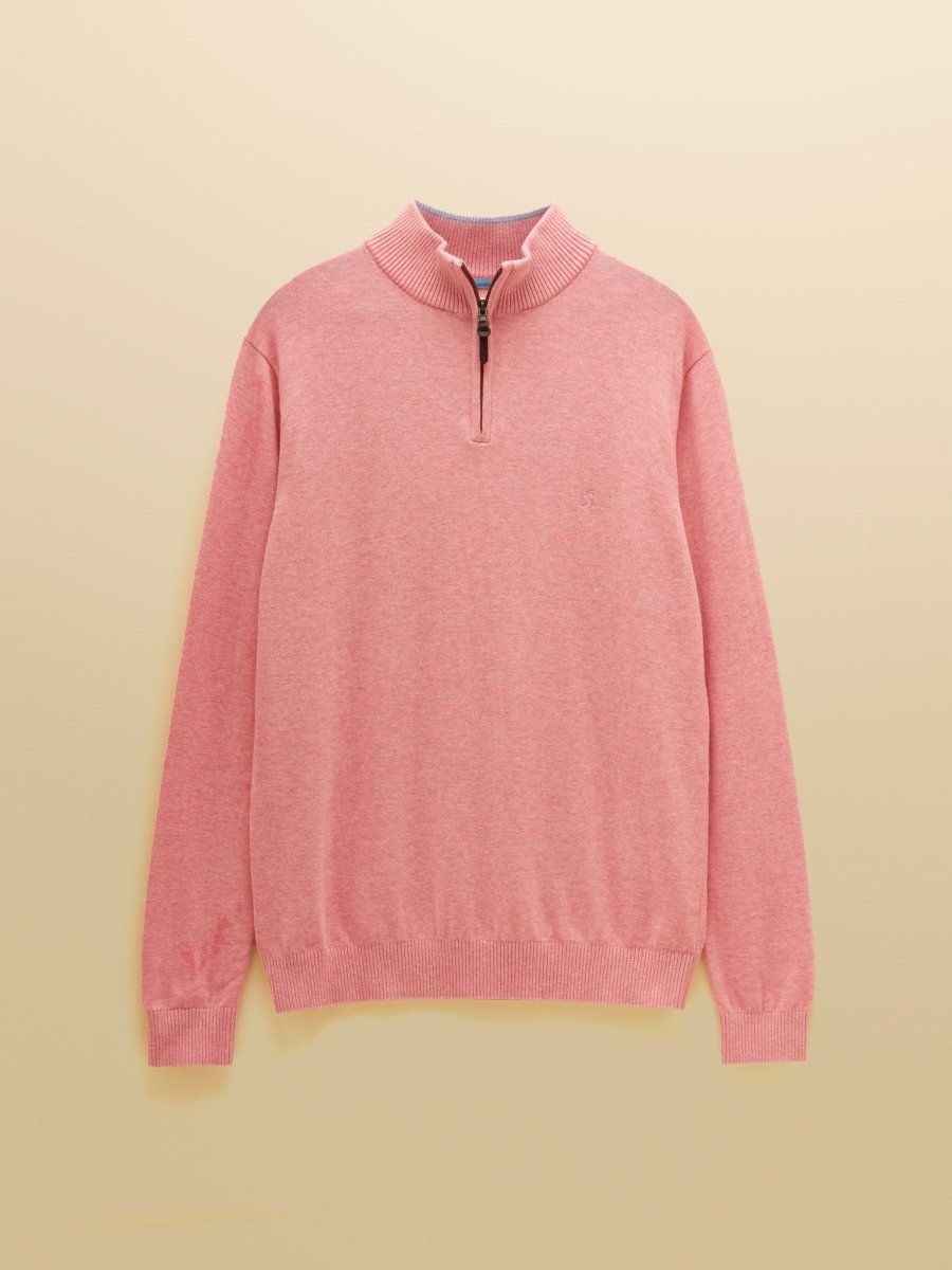 Hillside Pink Quarter Zip Knitted Jumper - RUTHERFORD & Co