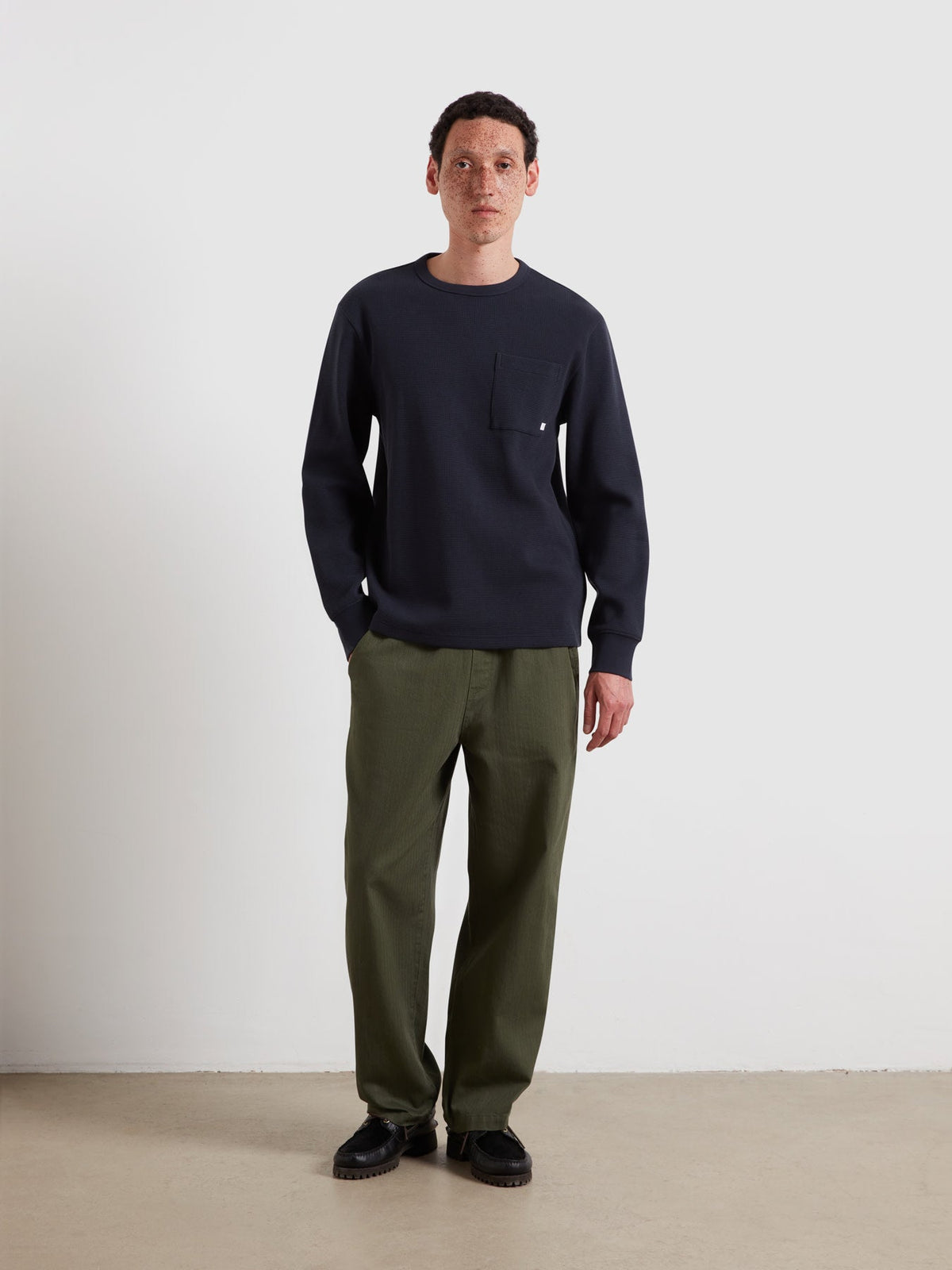 Littrow Long Sleeve Pocket T-Shirt In True Navy
