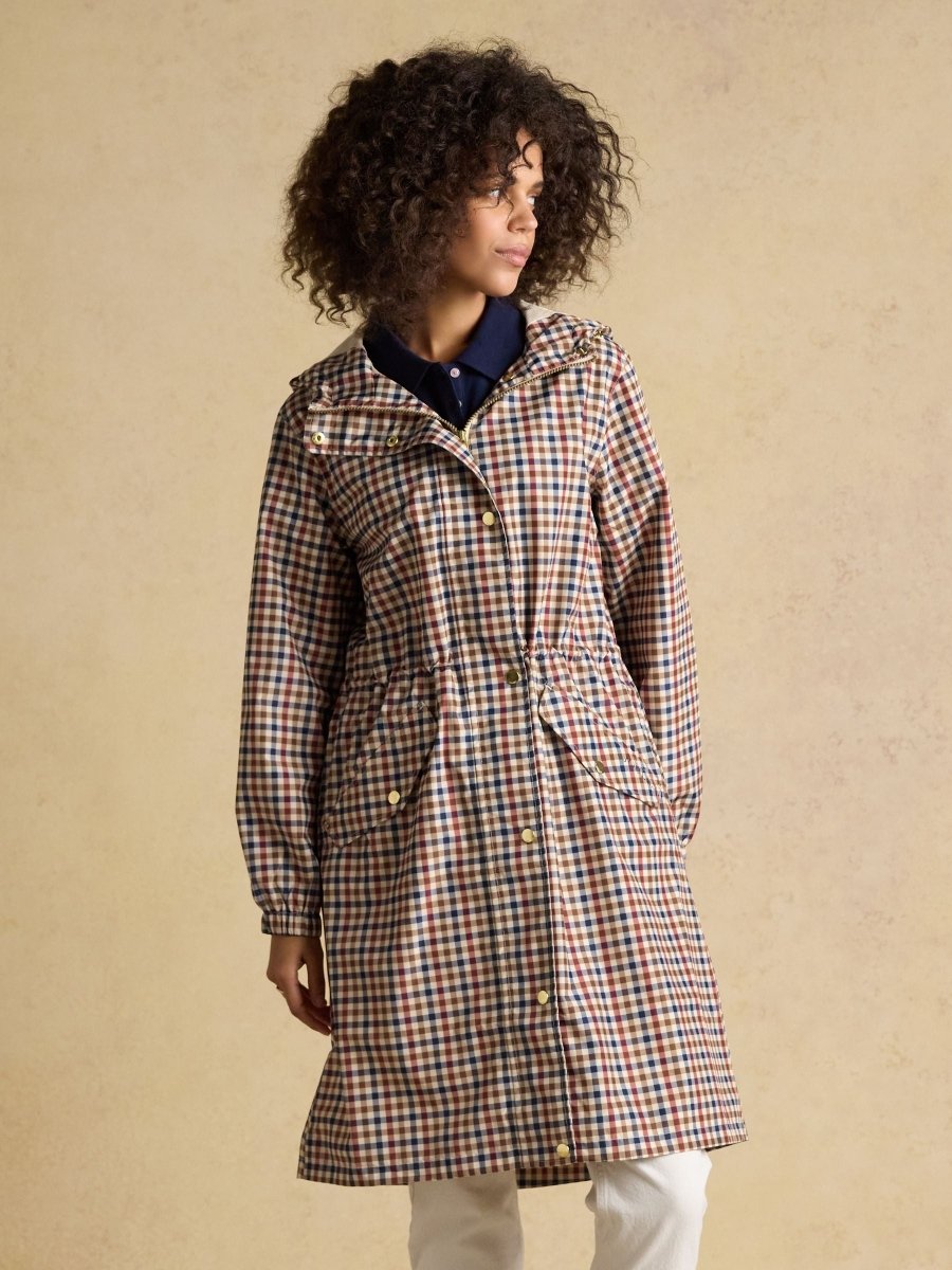 Holkham Gingham Waterproof Packable Raincoat With Hood - RUTHERFORD & Co
