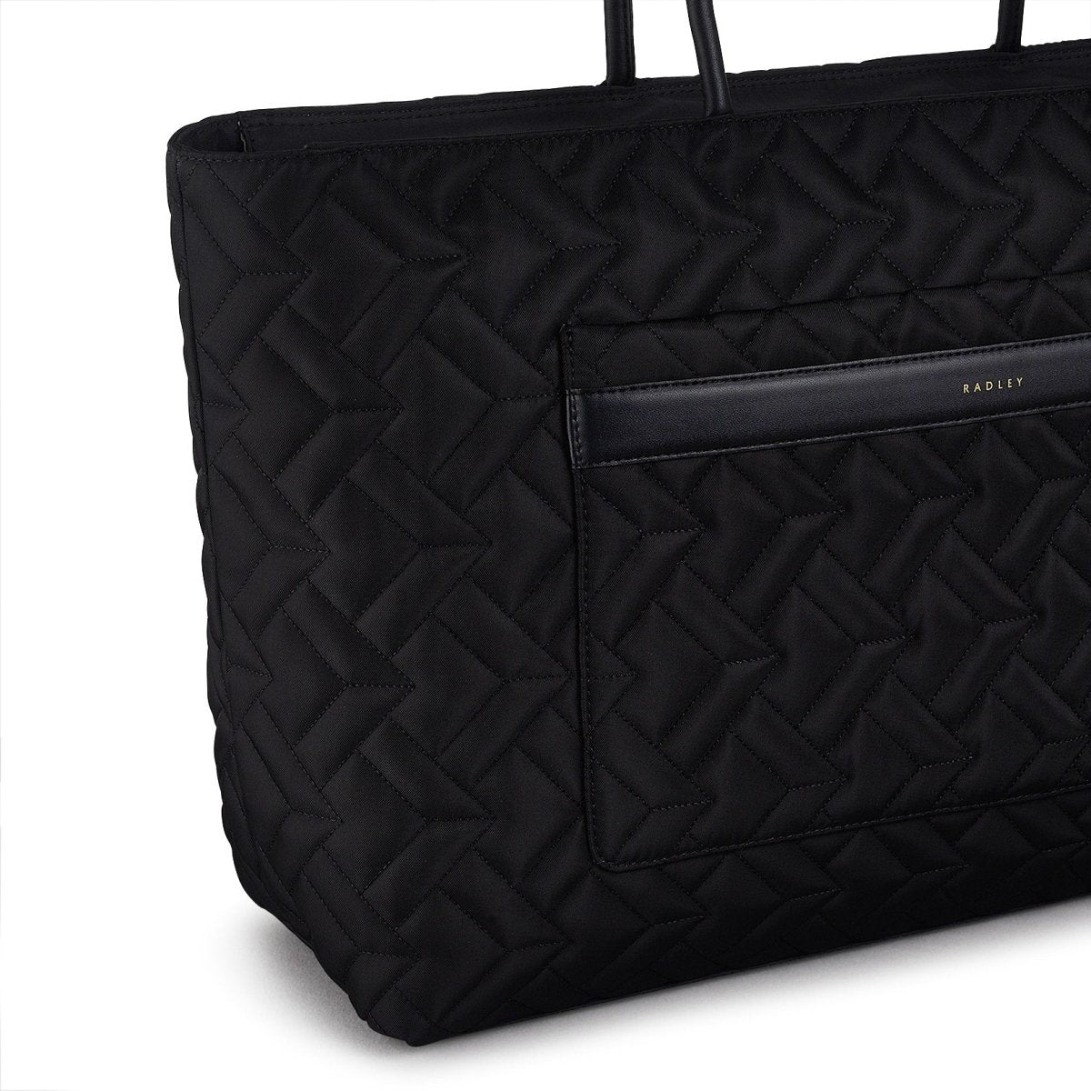 Holland Park Fabric Large Ziptop Tote Bag in Black - RUTHERFORD & Co