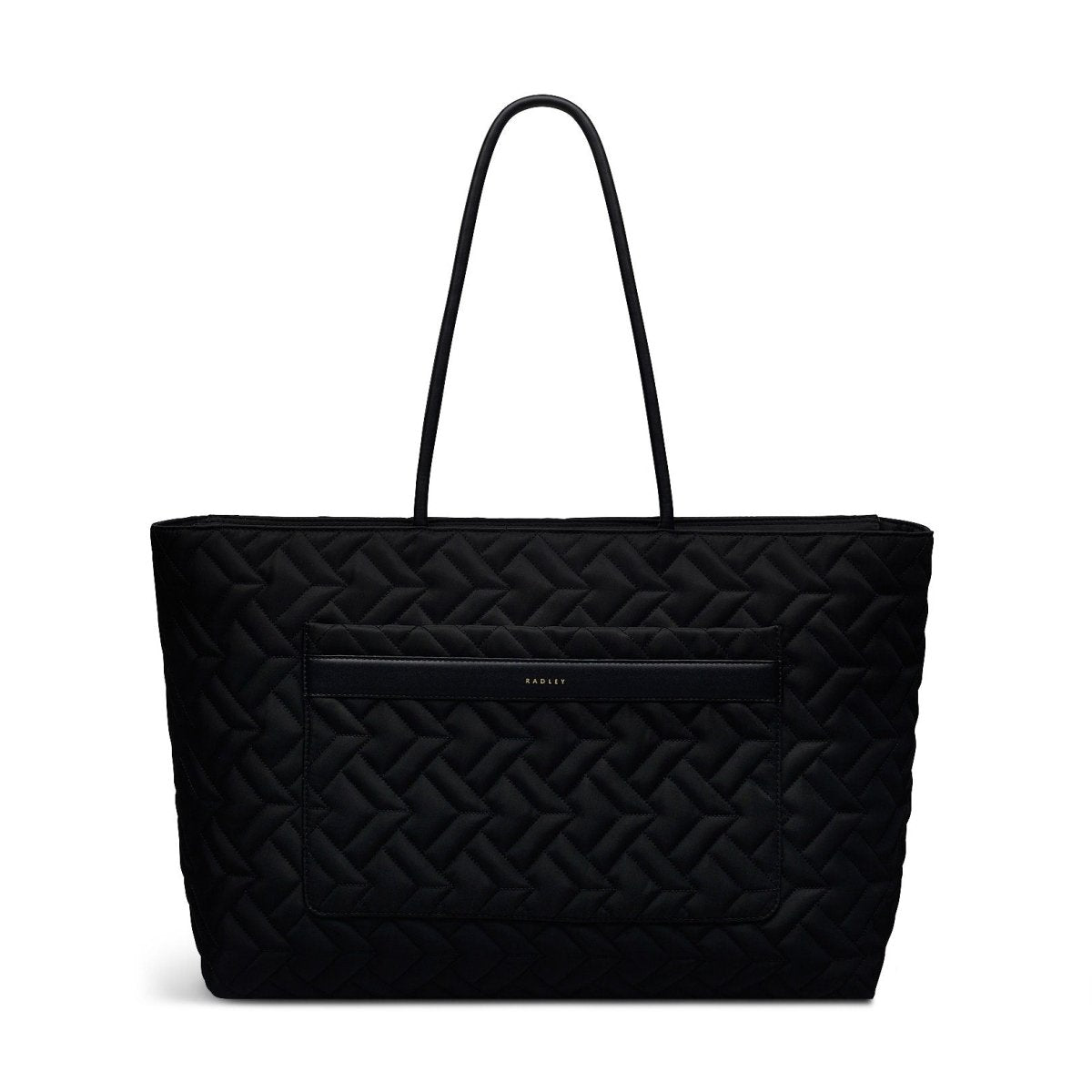 Holland Park Fabric Large Ziptop Tote Bag in Black - RUTHERFORD & Co