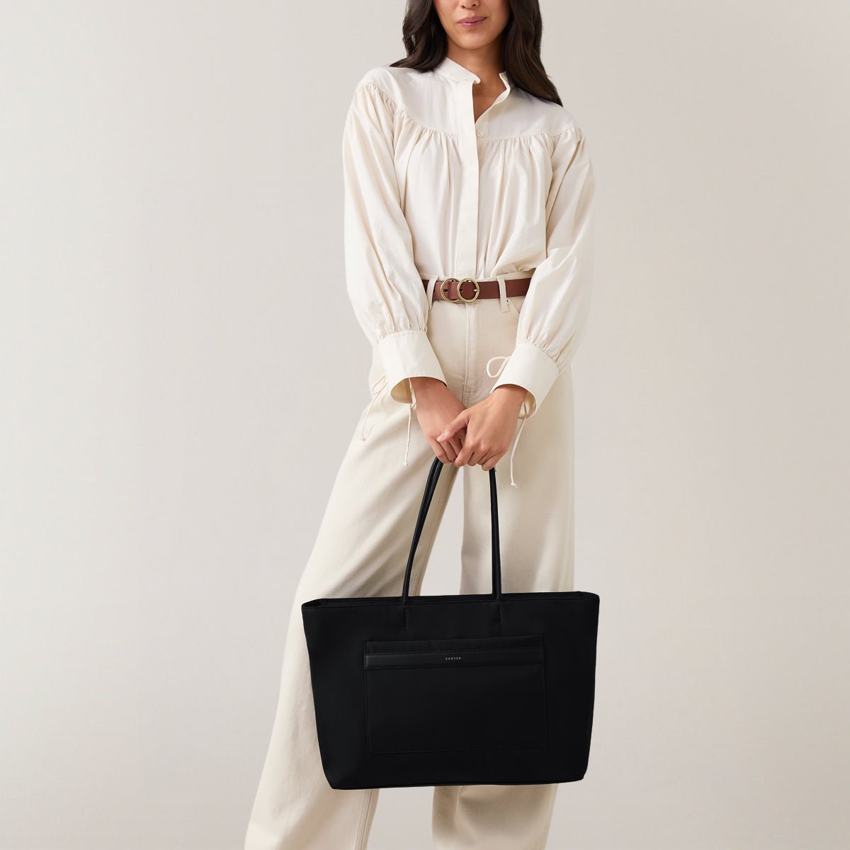 Holland Park Large Ziptop Tote Black - RUTHERFORD & Co