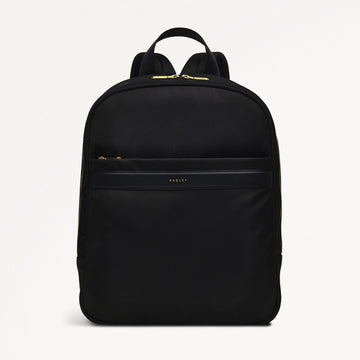 Holland Park Medium Ziptop Backpack Black - RUTHERFORD & Co