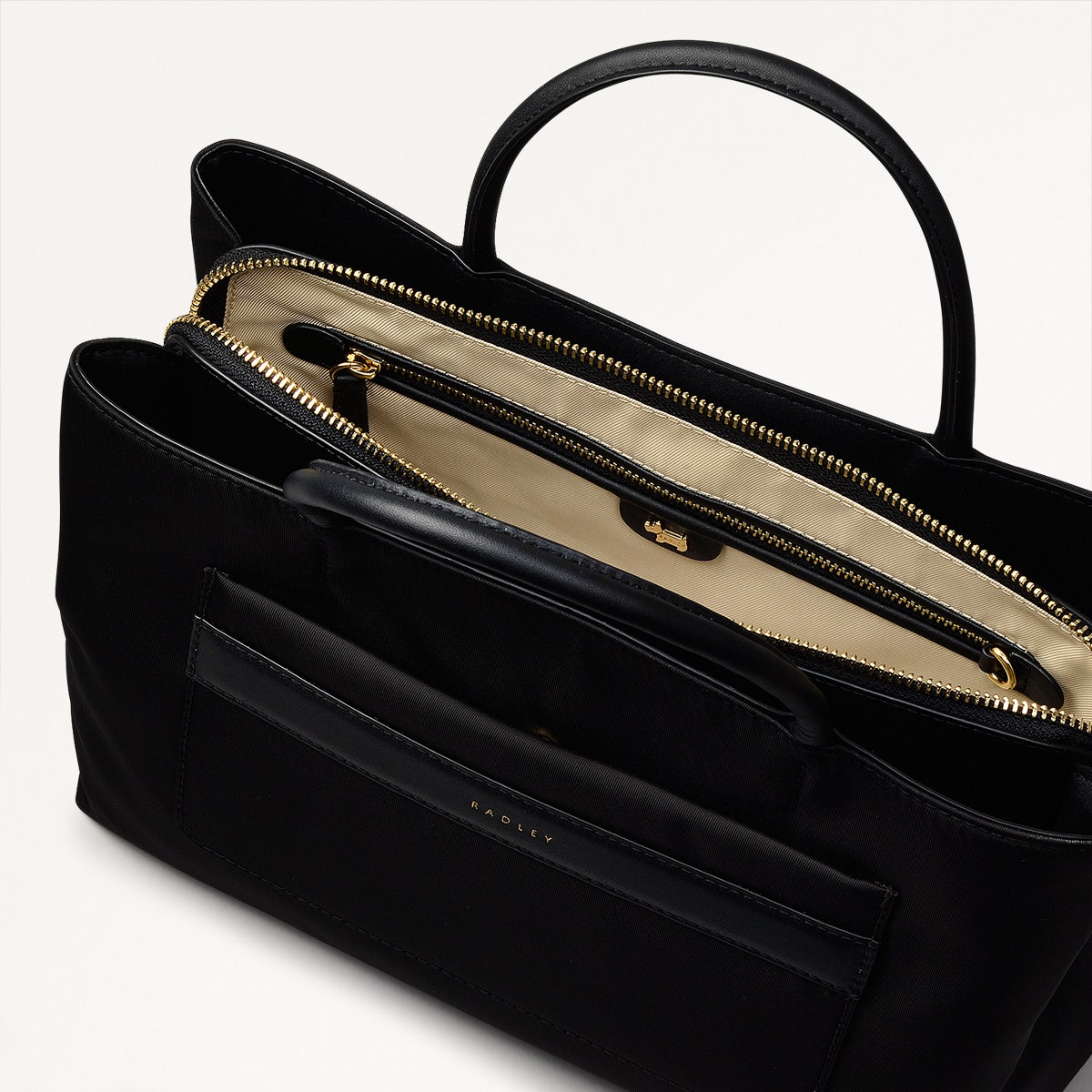 HOLLAND PARK/BLACK/MEDIUM ZIPTOP GRAB - RUTHERFORD & Co