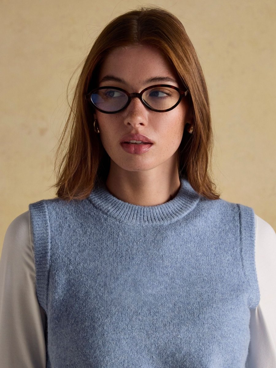 Holly Blue Knitted Vest - RUTHERFORD & Co