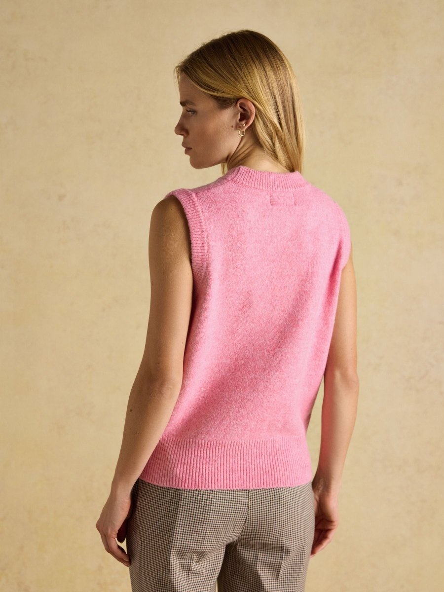 Holly Bright Pink Knitted Vest - RUTHERFORD & Co