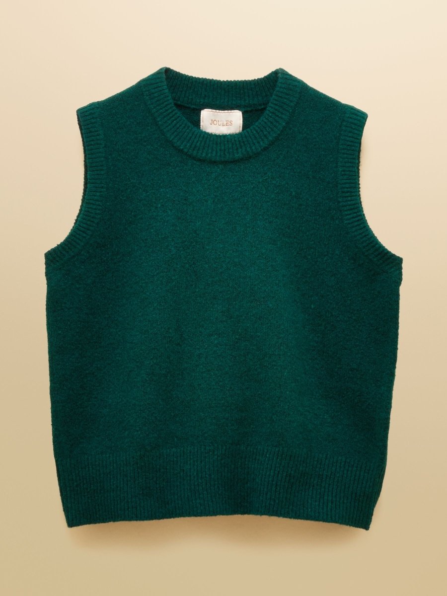 Holly Dark Green Knitted Crew Neck Vest - RUTHERFORD & Co