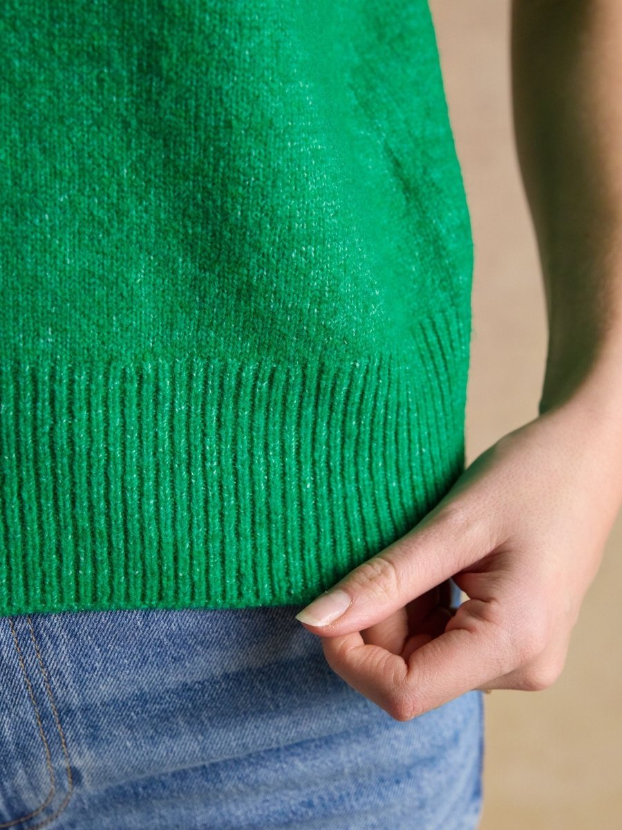 Holly Green Knitted Vest - RUTHERFORD & Co