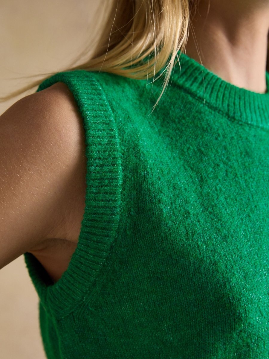 Holly Green Knitted Vest - RUTHERFORD & Co