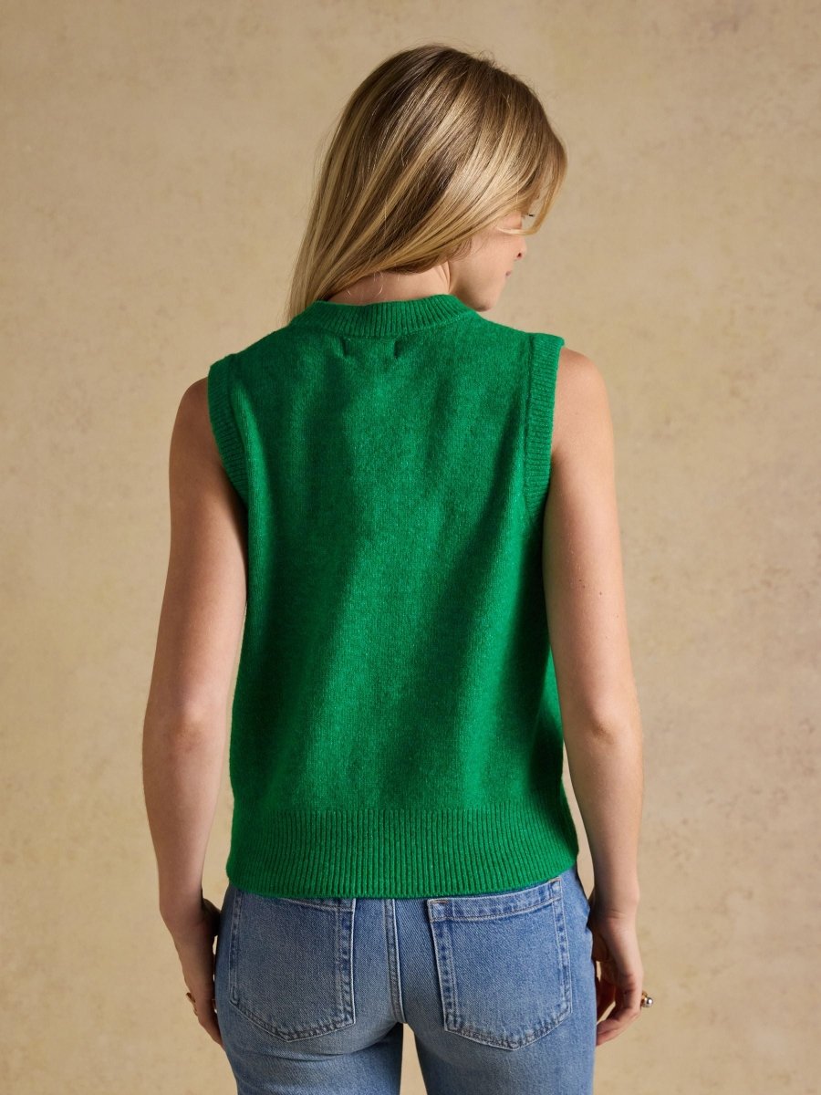 Holly Green Knitted Vest - RUTHERFORD & Co