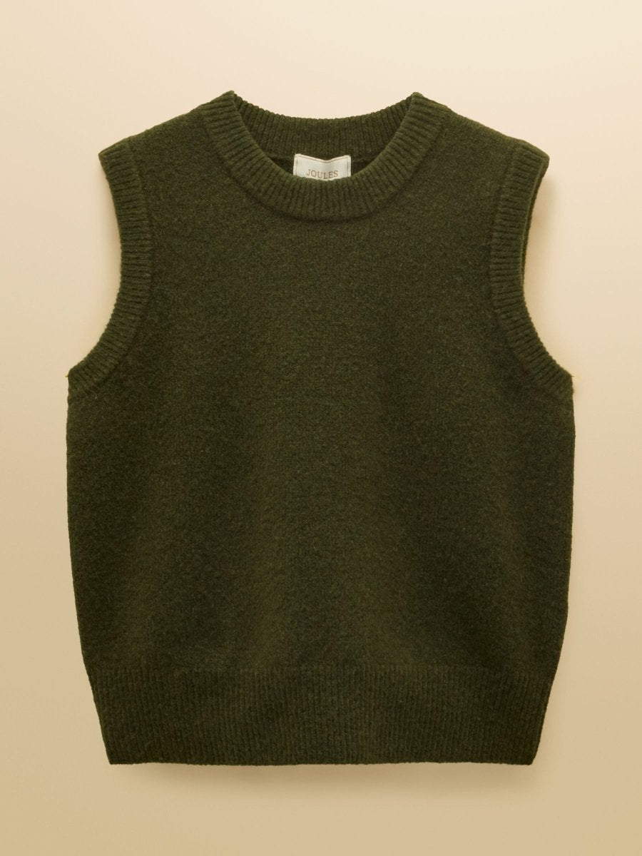 Holly Knitted Vest - Khaki Green - RUTHERFORD & Co
