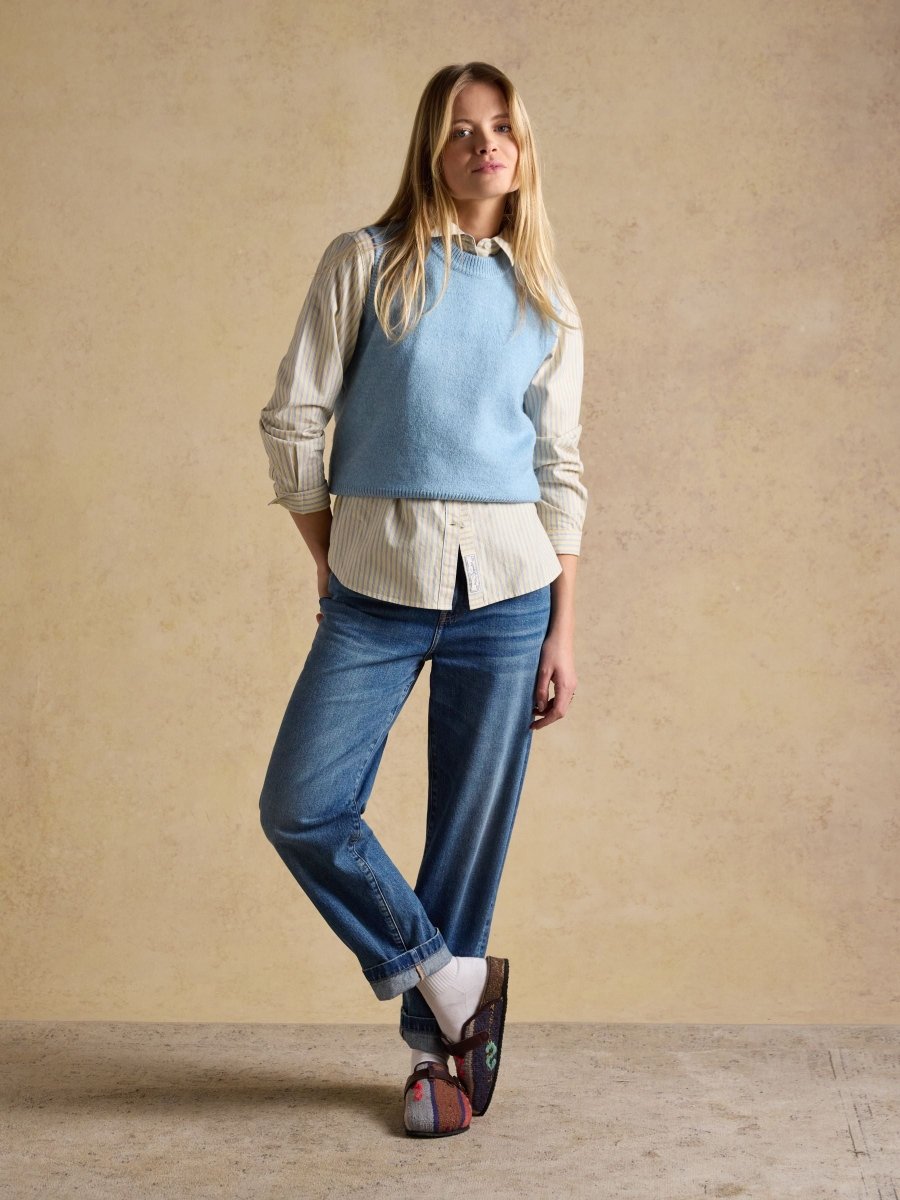 Holly Light Blue Knitted Vest - RUTHERFORD & Co