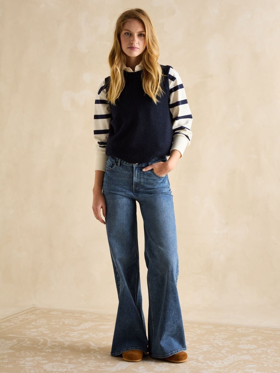 Holly Navy Blue Knitted Vest - RUTHERFORD & Co