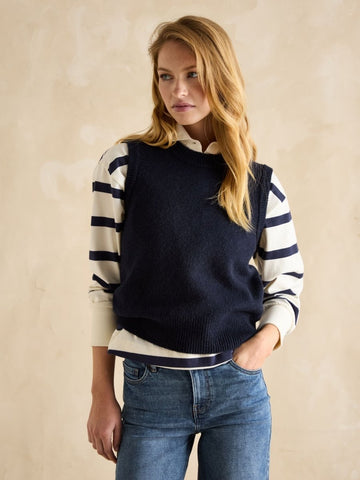 Holly Navy Blue Knitted Vest - RUTHERFORD & Co