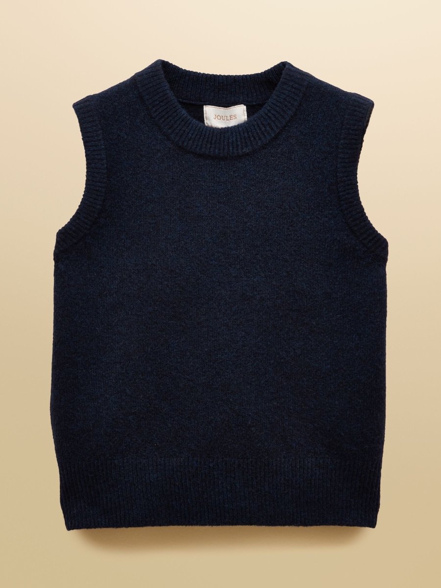 Holly Navy Knitted Vest - RUTHERFORD & Co