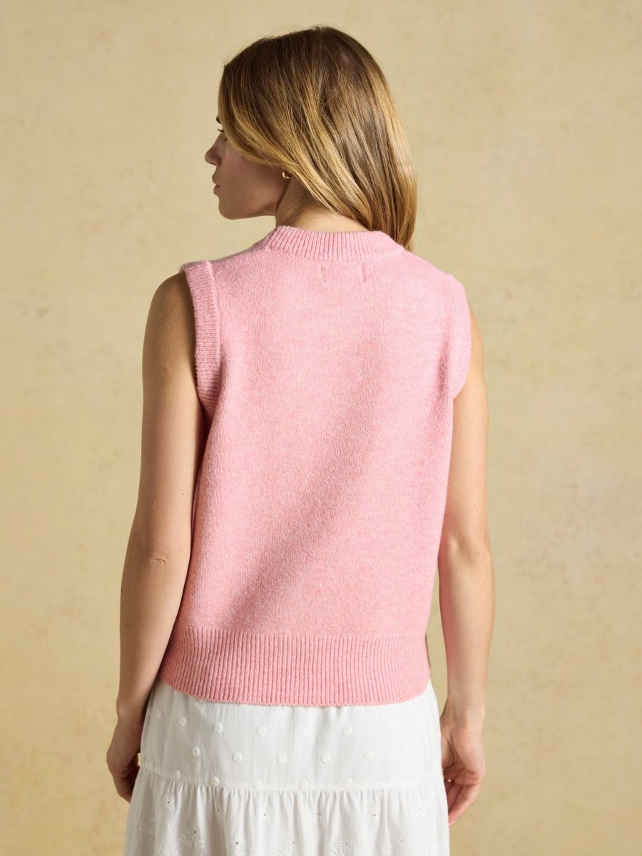Holly Pale Pink Knitted Vest - RUTHERFORD & Co