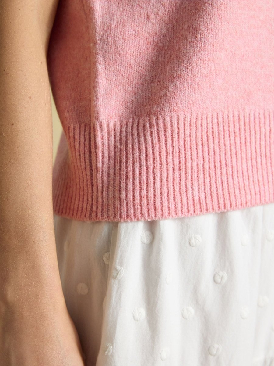 Holly Pale Pink Knitted Vest - RUTHERFORD & Co