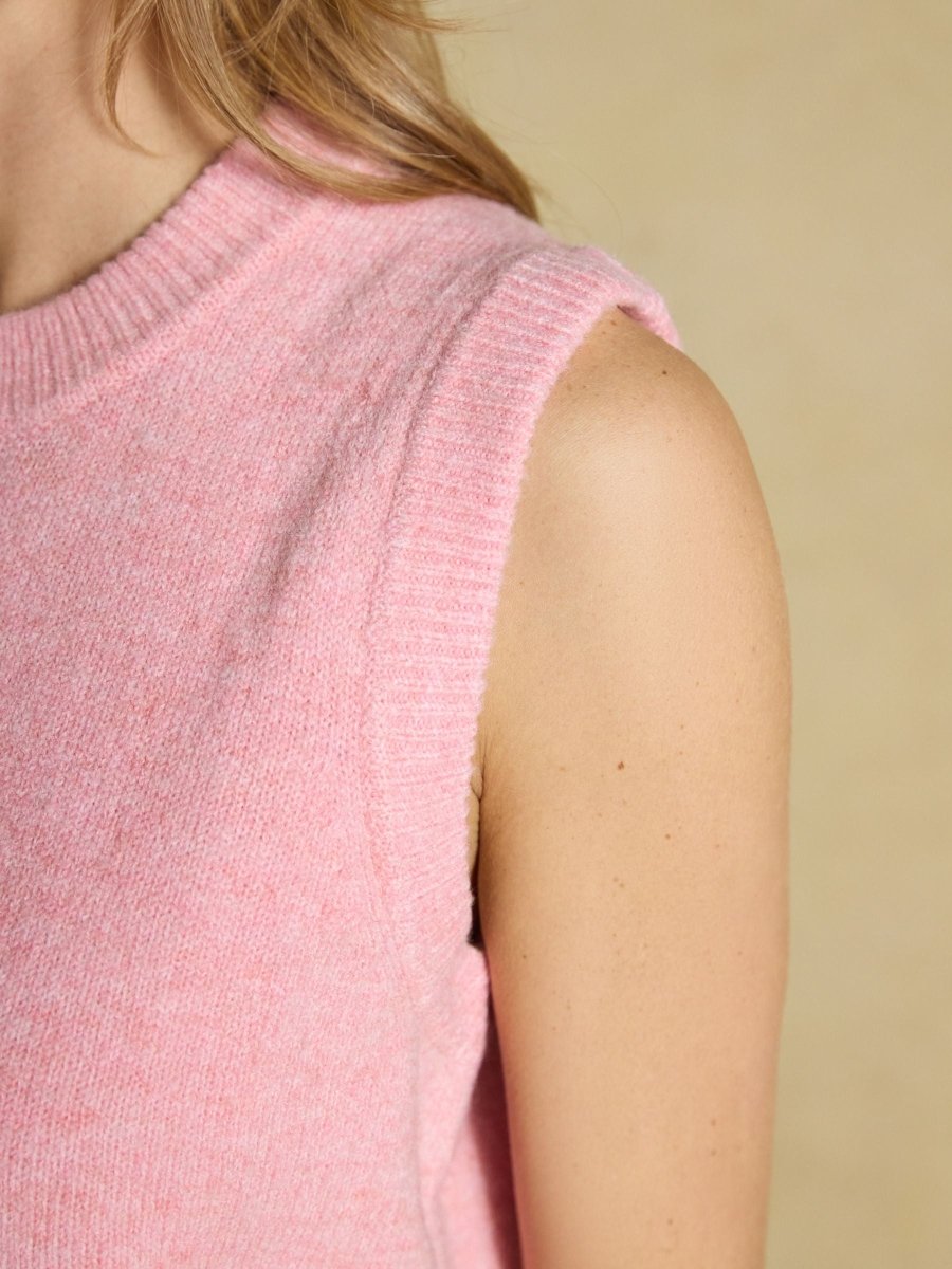 Holly Pale Pink Knitted Vest - RUTHERFORD & Co