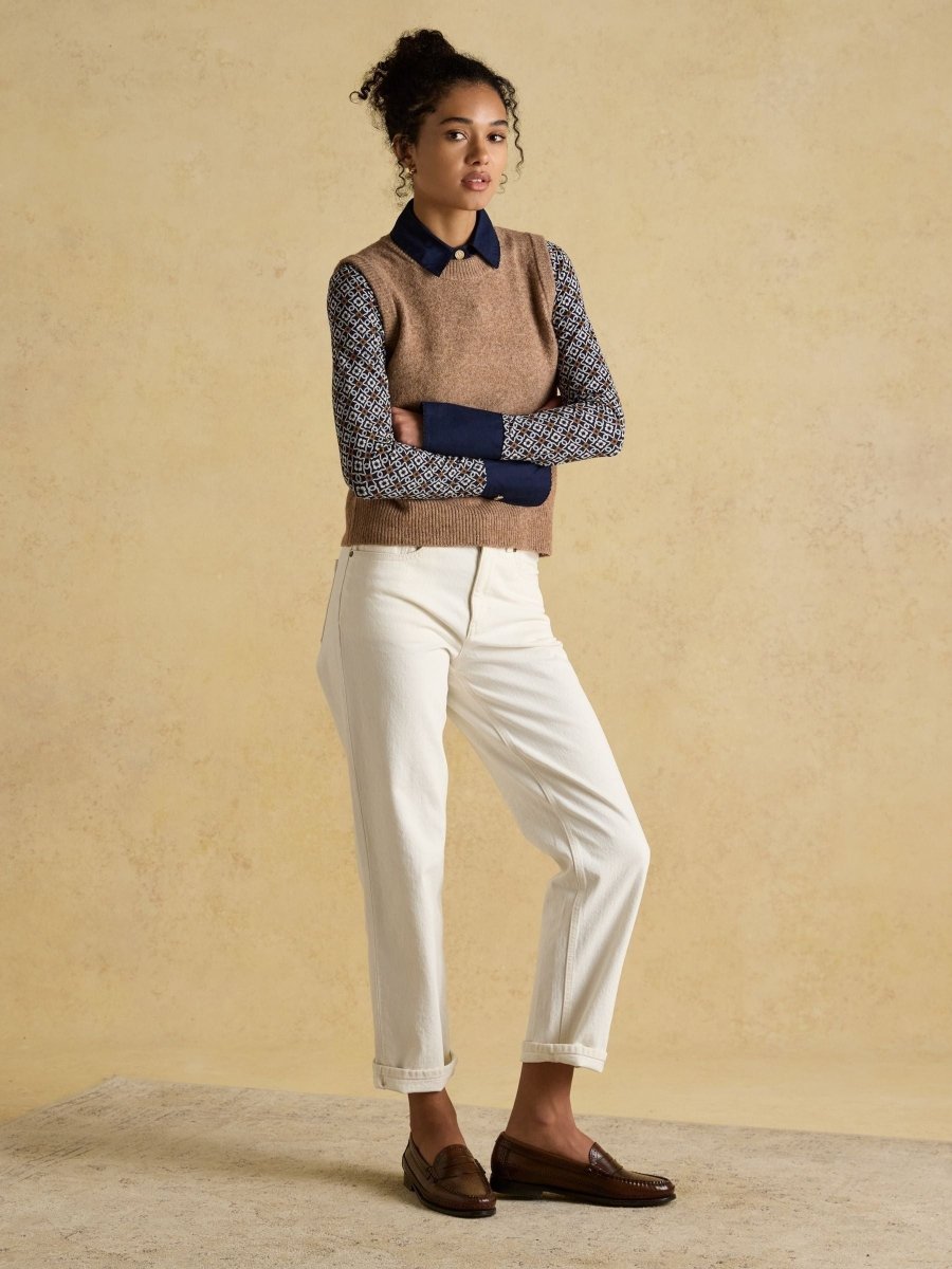Holly Tan Knitted Vest - RUTHERFORD & Co