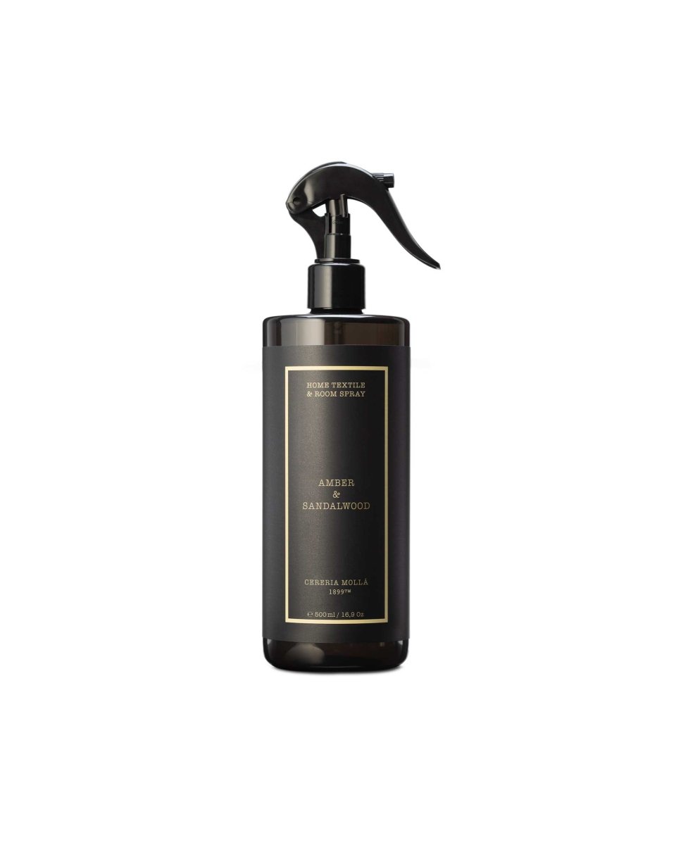 Home Textile & Room Spray 500ml - Amber & Sandalwood - Black - RUTHERFORD & Co