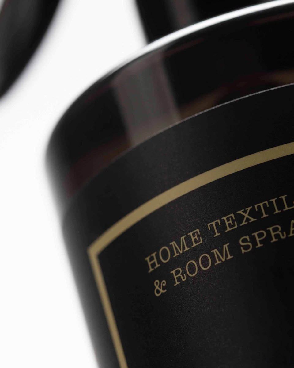 Home Textile & Room Spray 500ml - Amber & Sandalwood - Black - RUTHERFORD & Co