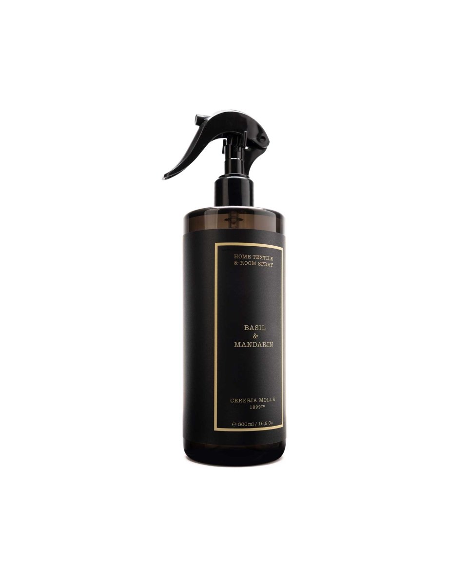 Home Textile & Room Spray 500ml - Basil & Mandarin - Black - RUTHERFORD & Co