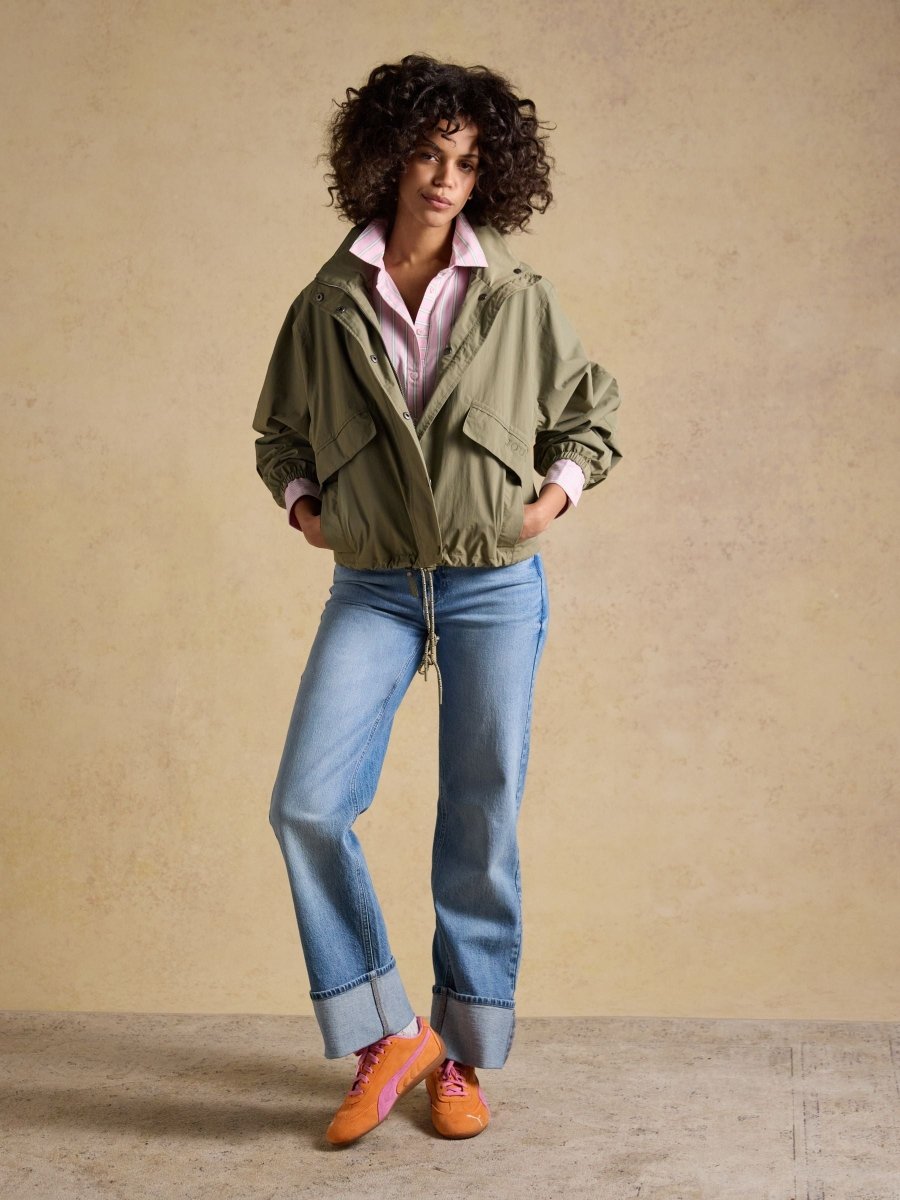 Hove Khaki Green Waterproof Windbreaker Jacket - RUTHERFORD & Co