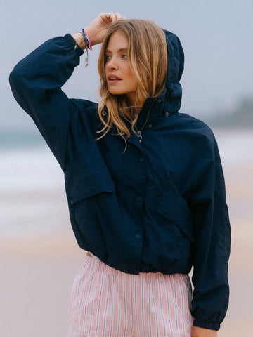 Hove Navy Waterproof Windbreaker Jacket - RUTHERFORD & Co