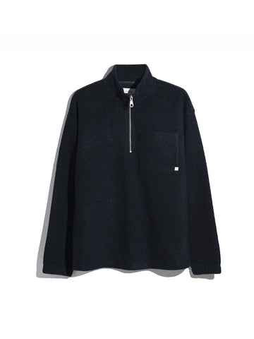 Howard Quarter Zip Sweatshirt In True Navy - RUTHERFORD & Co