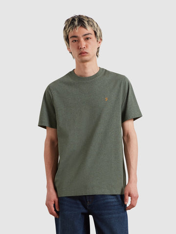 Danny Regular Fit Organic Cotton T-Shirt In Rosemary Marl