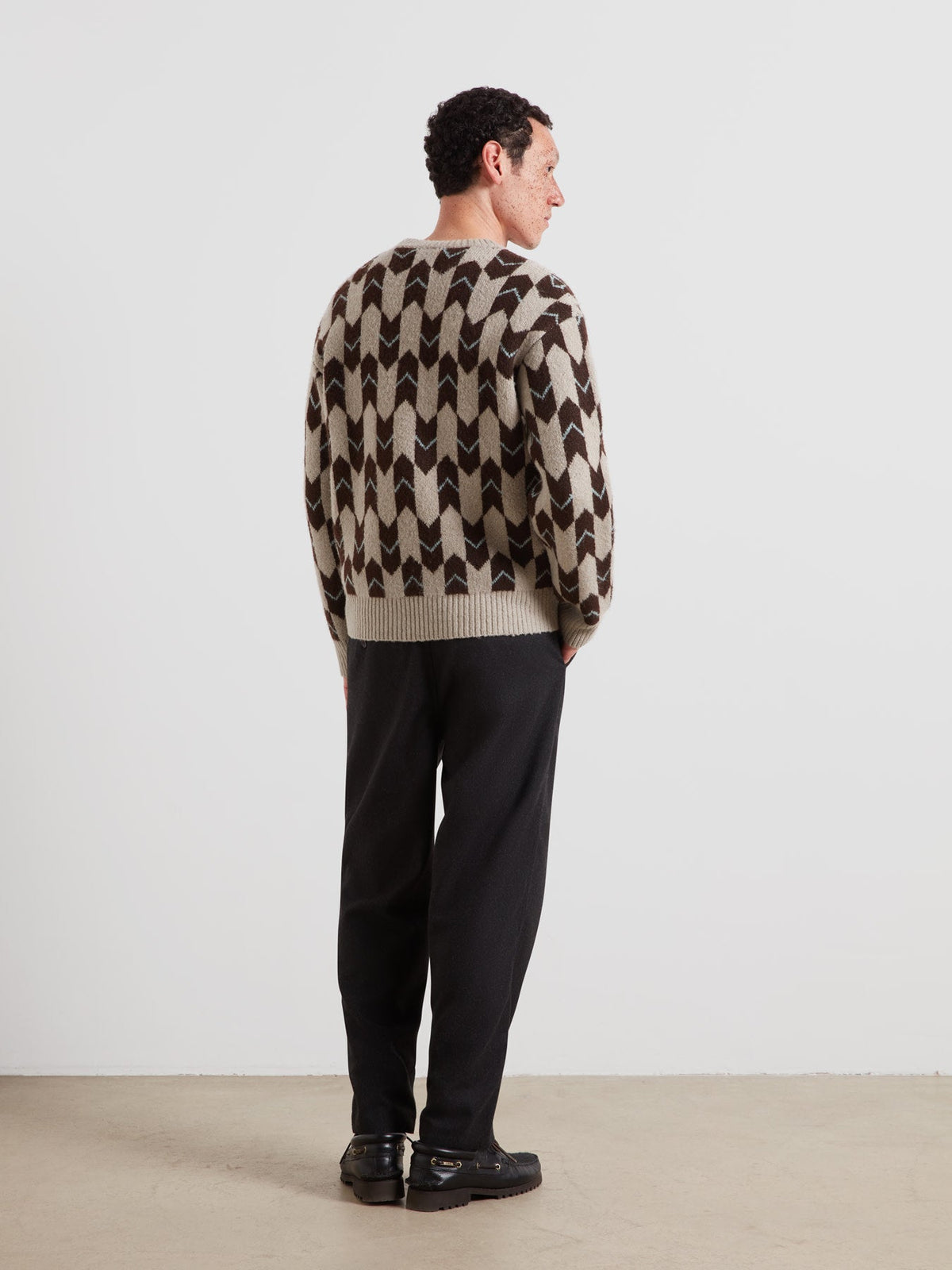 Milt Fairisle Sweater In Dark Brown