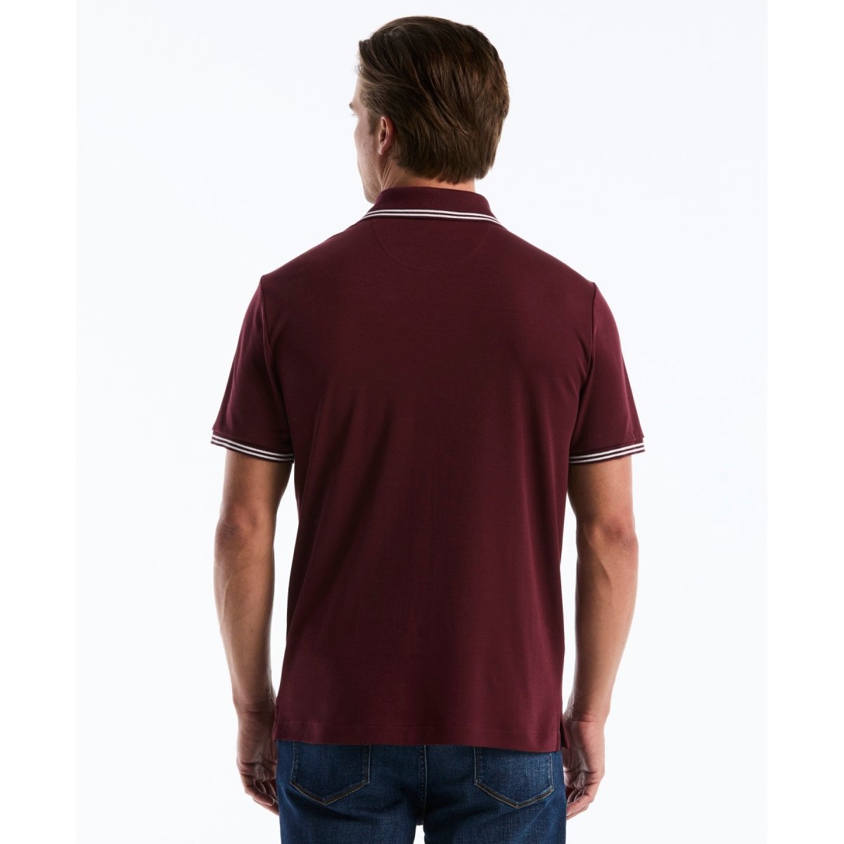 Icons Tipped Polo In Port Royale - RUTHERFORD & Co