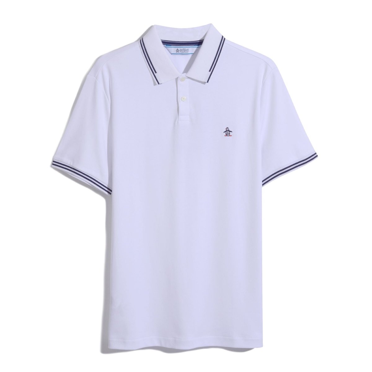 Icons Tipped Polo Shirt In Bright White - RUTHERFORD & Co