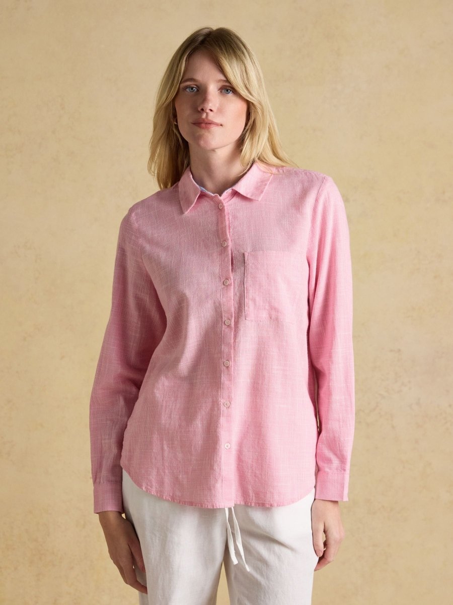 Ida Light Pink Long Sleeve Cotton Shirt - RUTHERFORD & Co