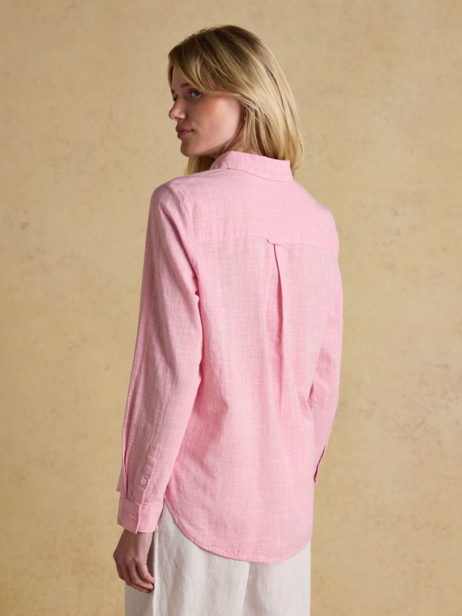 Ida Light Pink Long Sleeve Cotton Shirt - RUTHERFORD & Co