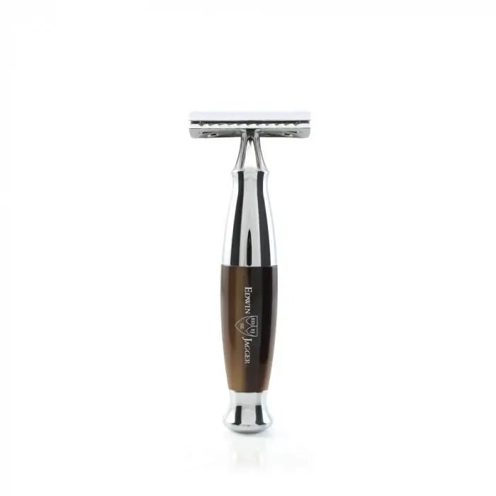 Imitation Horn & Chrome DE Safety Razor - RUTHERFORD & Co