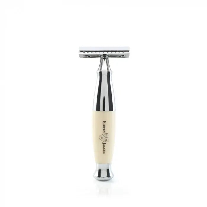 Imitation Ivory & Chrome DE Safety Razor - RUTHERFORD & Co