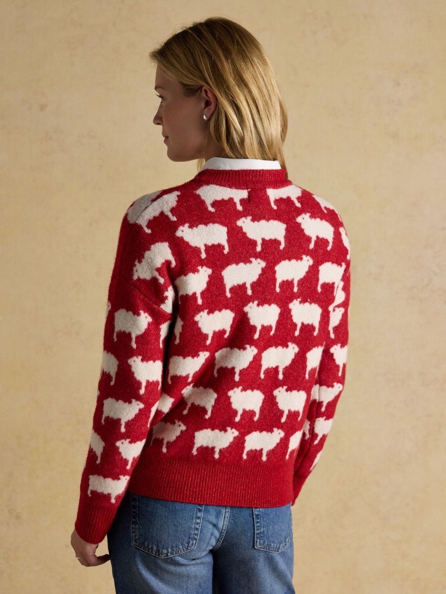 Intarsia Knitted What The Flock Relaxed Fit Jumper with Crew Neck - RUTHERFORD & Co