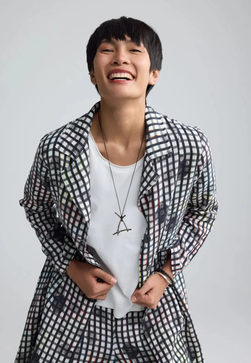 ISMERA Neon print linen long jacket - RUTHERFORD & Co